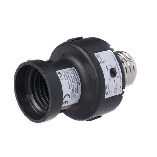 Oprawa żarówki E27 czujnik zmierzchu timer MCE21 Czarny