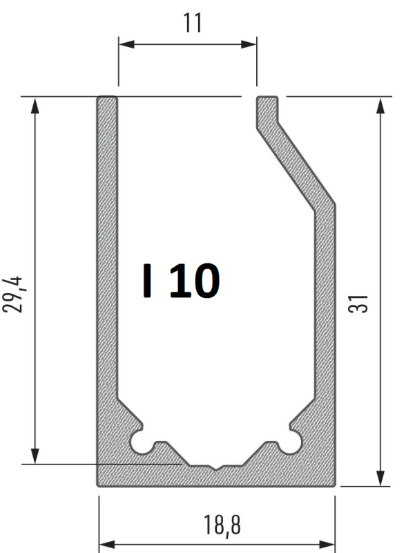 Zaślepka ALU LUMINES I10 10mm LEWA
