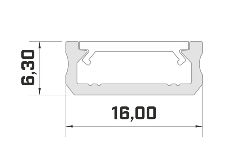 Profil aluminiowy LUMINES typ D anodowany czarny 1m