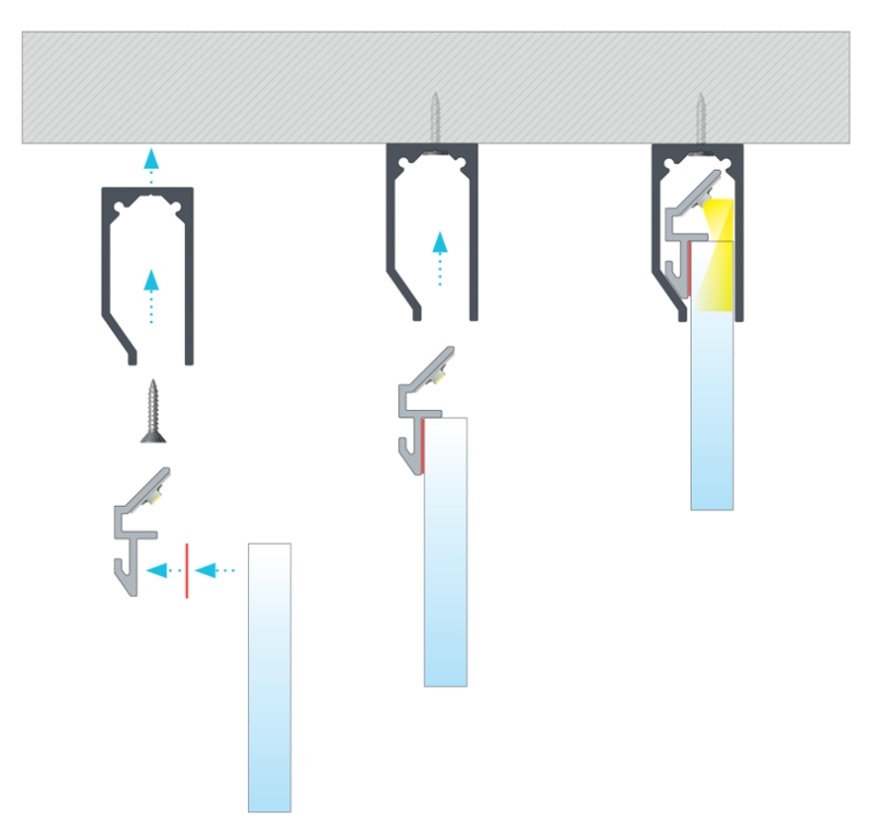 Profil pomocniczy LUMINES typ FARI anodowany 1m