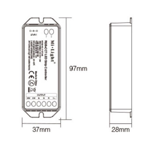 Milight Kontroler LED RGB CCT strefowy 15A FUT045