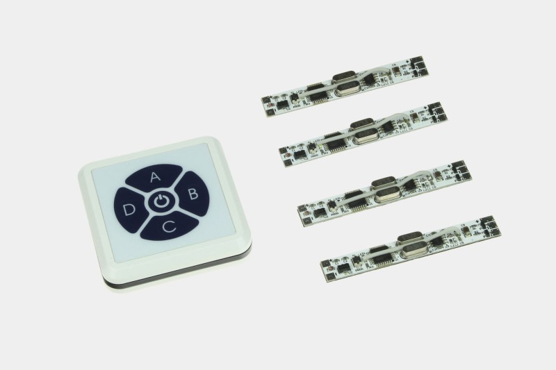 Sterownik LED pilot RF +4 obiorniki do profilu NE+
