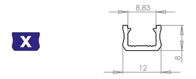 Profil aluminiowy LUMINES typ X anodowany 1m