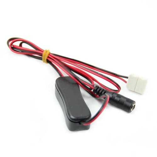Włącznik z gniazdem DC i złączką zatrzaskową do taśmy LED 8mm