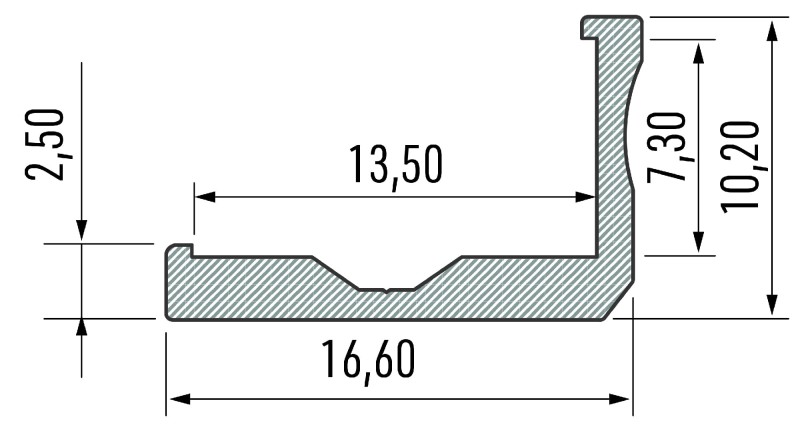 Profil aluminiowy LUMINES F surowy L kątownik 1m