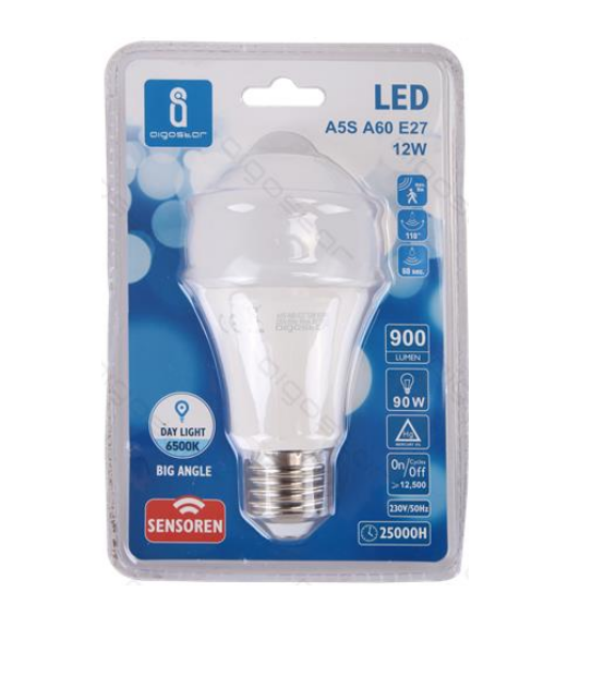 Żarówka LED Aigostar A5S E27 SENSOR PIR 12W W