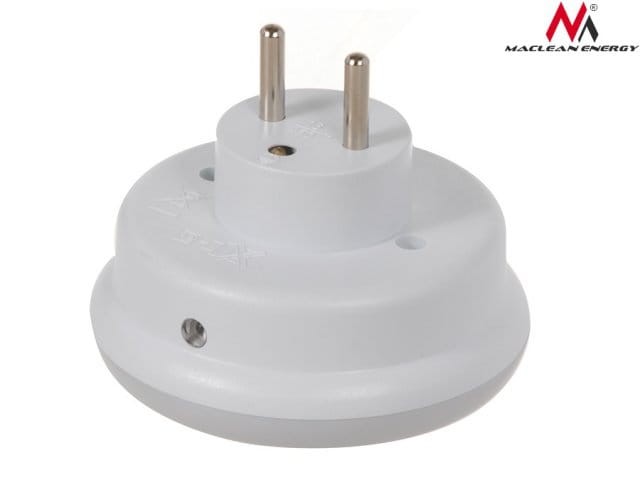 Lampka nocna z czujnikiem zmierzchu z gniazdem 230V 3 kolory MCE122