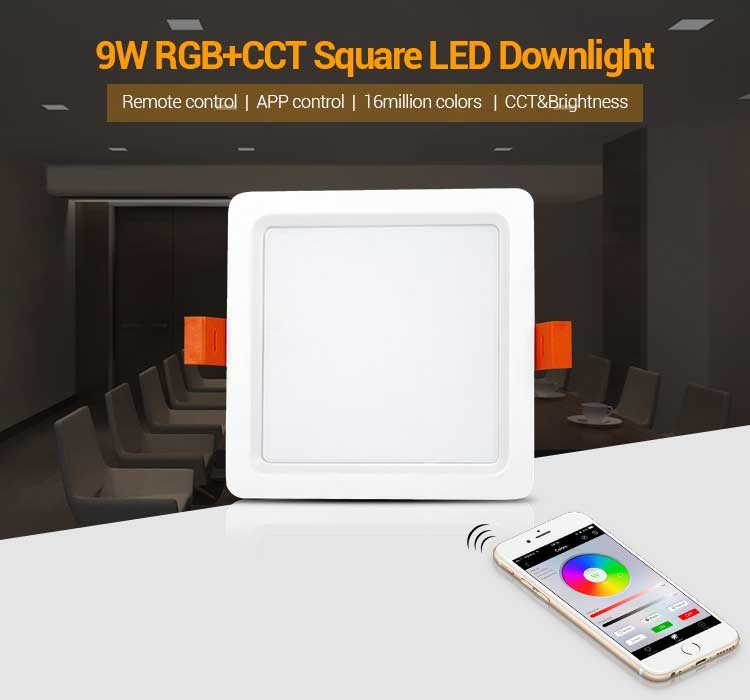 Milight Downlight 9W RGB+CCT LED FUT064 KWADRAT