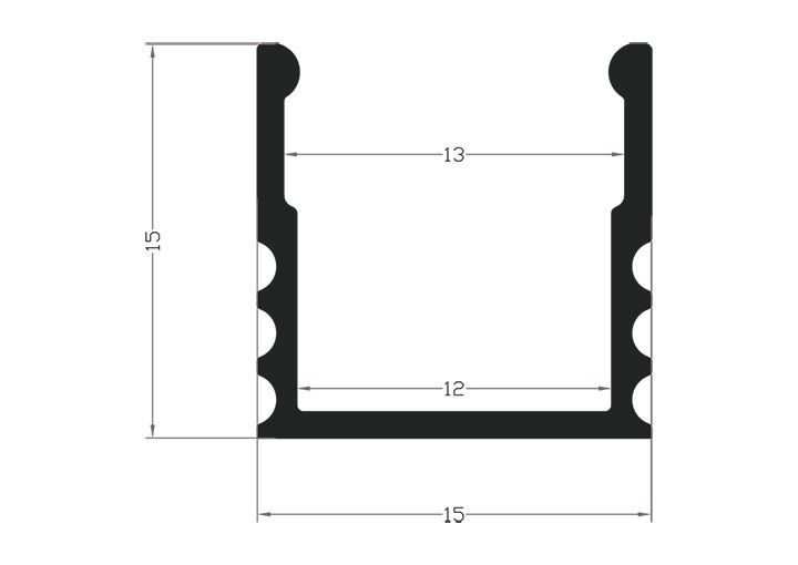 Profil Aluminiowy głęboki TECH-LIGHT czarny lakierowany P5