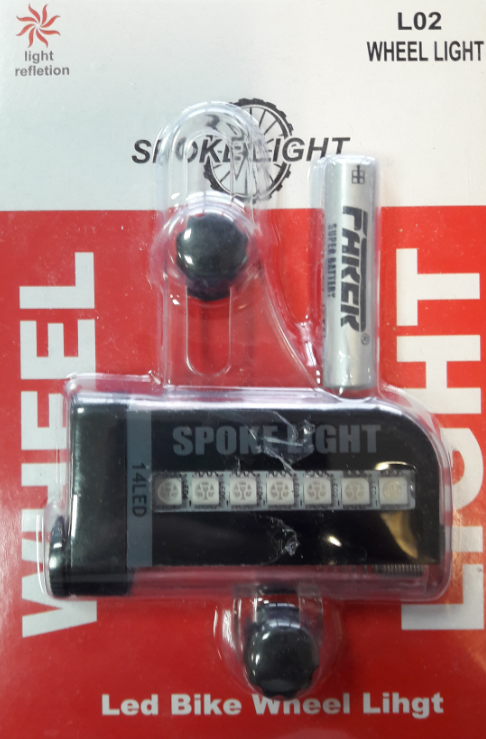 Diody LED RGB lampka mocowana na szprychach koła od roweru L02