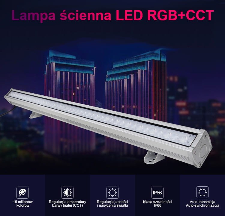 RL2 48W lampa ścienna Milight IP66 RGB+CCT