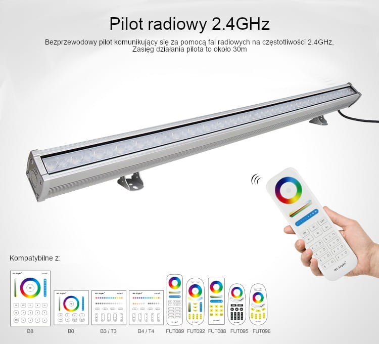 RL2 48W lampa ścienna Milight IP66 RGB+CCT