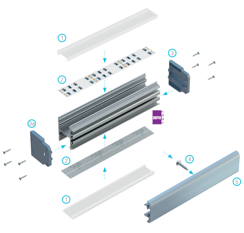 Profil aluminiowy LUMINES DOPIO anodowany 1m