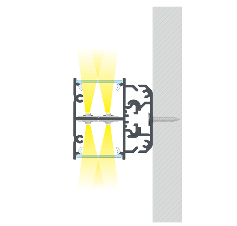 Profil aluminiowy LUMINES DOPIO anodowany 1m
