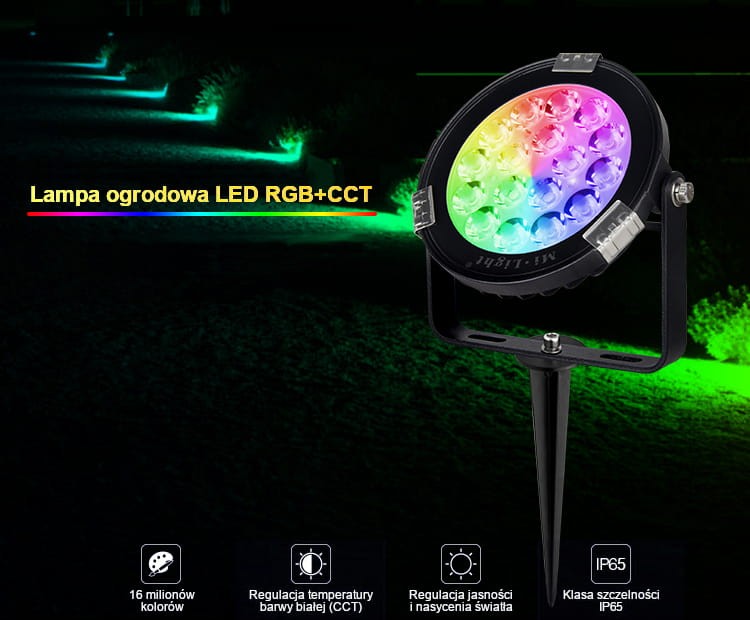 SYS-RC1 9W systemowa lampa ogrodowa Milight IP65 RGB+CCT