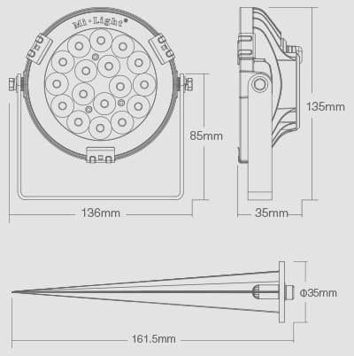 FUTC01 Lampa ogrodowa Milight 9W RGB CCT IP65 24V DC