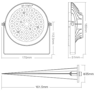 FUTC03 Lampa ogrodowa Milight 15W RGB CCT IP65
