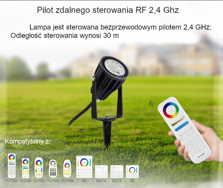 FUTC04 Lampa ogrodowa Milight 6W RGB CCT IP66