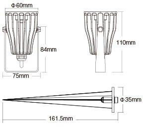 FUTC04 Lampa ogrodowa Milight 6W RGB CCT IP66