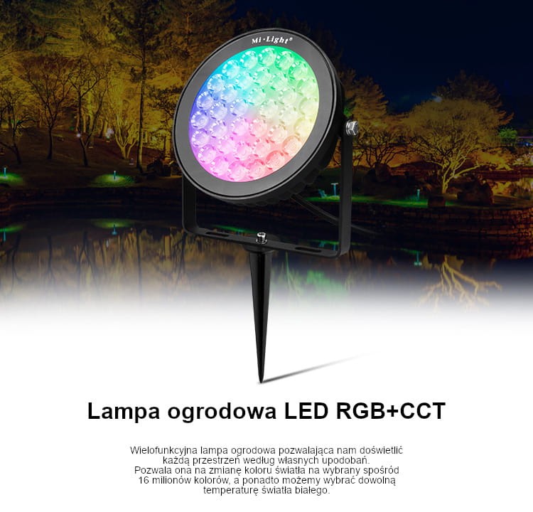FUTC05 Lampa ogrodowa Milight 25W RGB CCT IP66