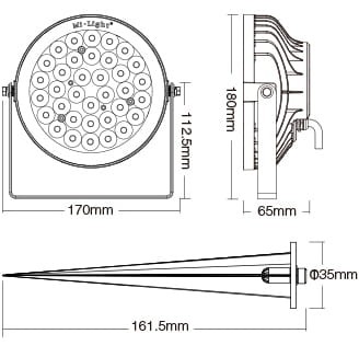 FUTC05 Lampa ogrodowa Milight 25W RGB CCT IP66