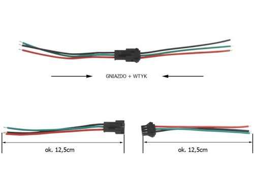 Złącze 3-PIN gniazdo + wtyk 