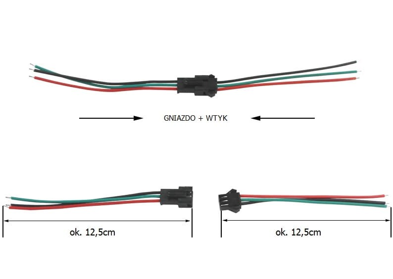 Złącze 3-PIN gniazdo + wtyk