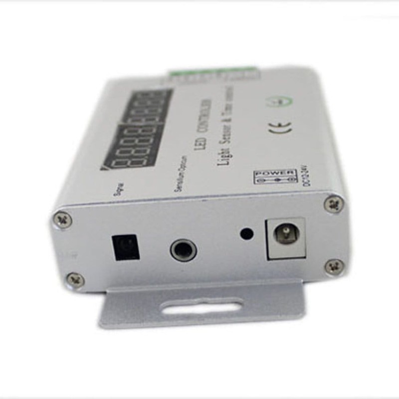 Programowalny Sterownik LED mono inteligentny czujnik światła - zegar - pilot 12V 12A