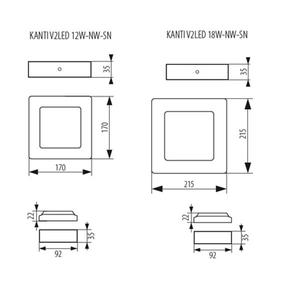 Oprawa plafon LED KANTI V2 Kanlux 18W NW SN