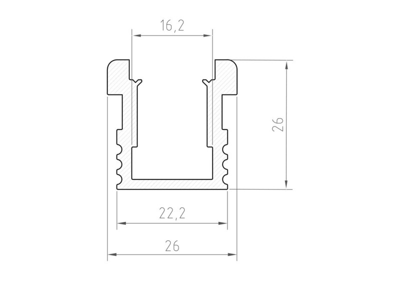 Profil alu najazdowy hermetyczny TECH-LIGHT P24-1 1m