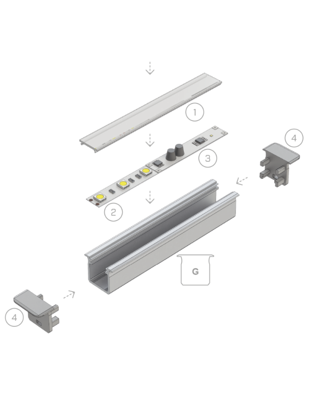 Profil aluminiowy LUMINES typ G surowy 1m