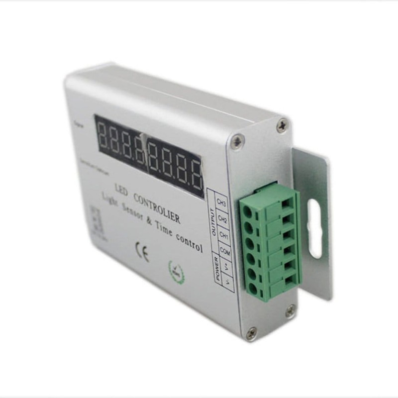 Programowalny Sterownik LED mono inteligentny czujnik światła - zegar - pilot 12V 12A