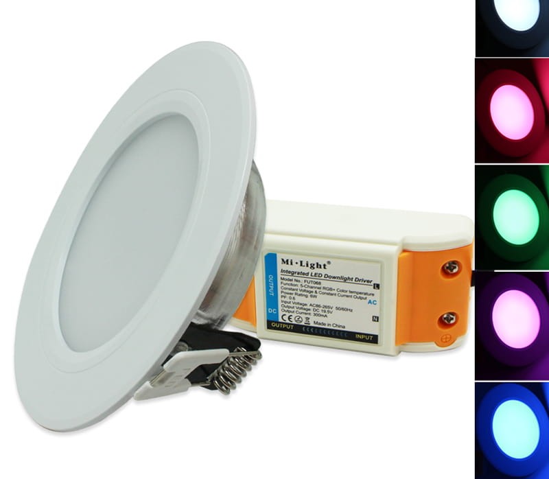 Milight Downlight 6W RGB+CCT LED panel wpuszczany sufitowy FUT068