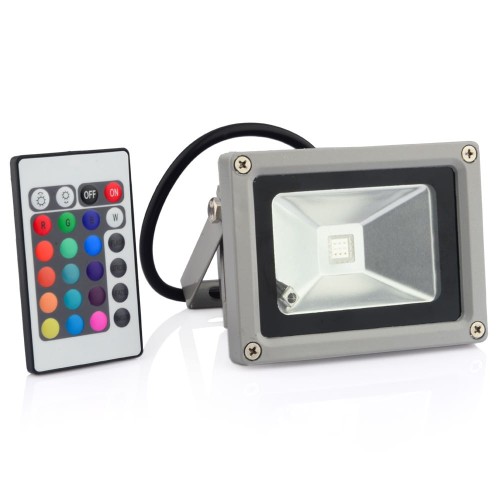 Naświetlacz LED RGB 10W 230V z pilotem IR