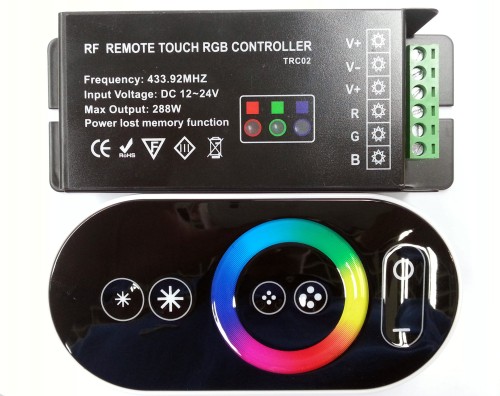 Sterownik RGB RF - radiowy - dotykowy - 12V 24A 288W 