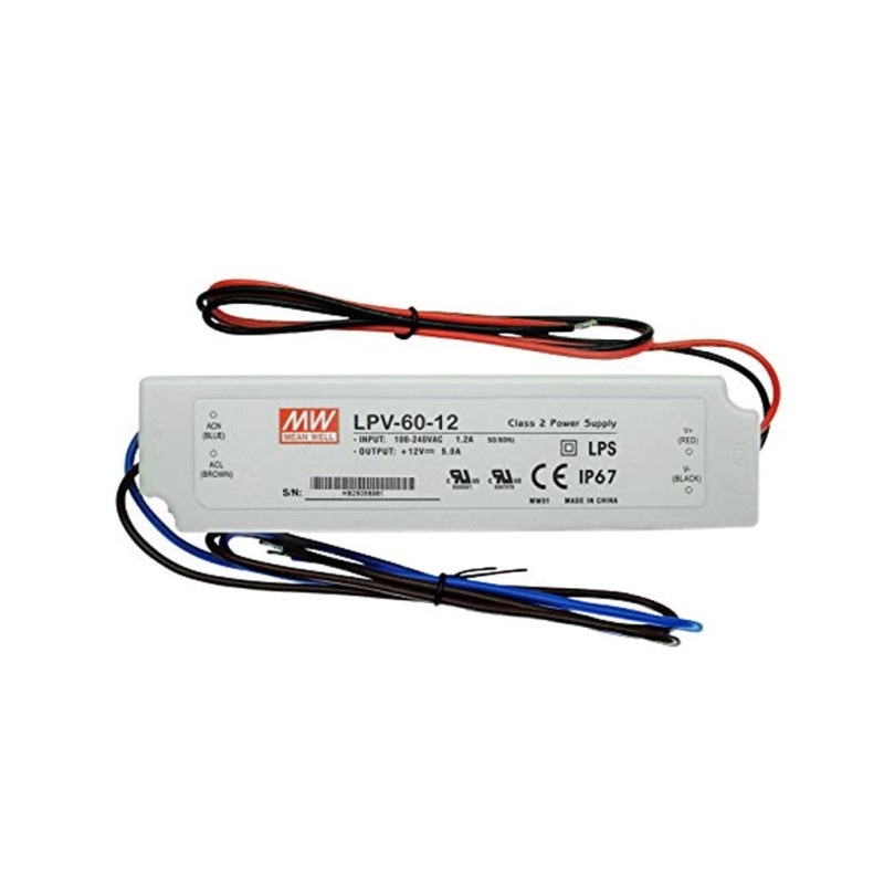 Zasilacz LED MEAN WELL wodoodporny IP67 12V 5A 60W LPV-60-12