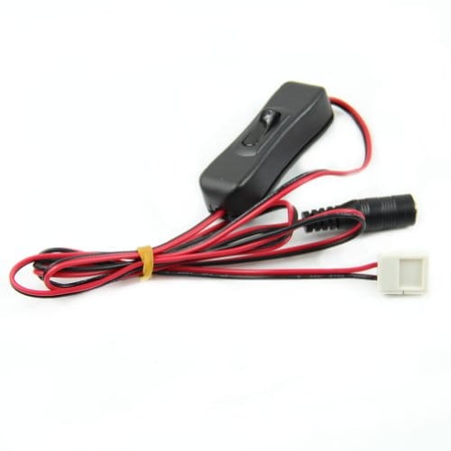 Włącznik z gniazdem DC i złączką zatrzaskową do taśmy LED 10mm