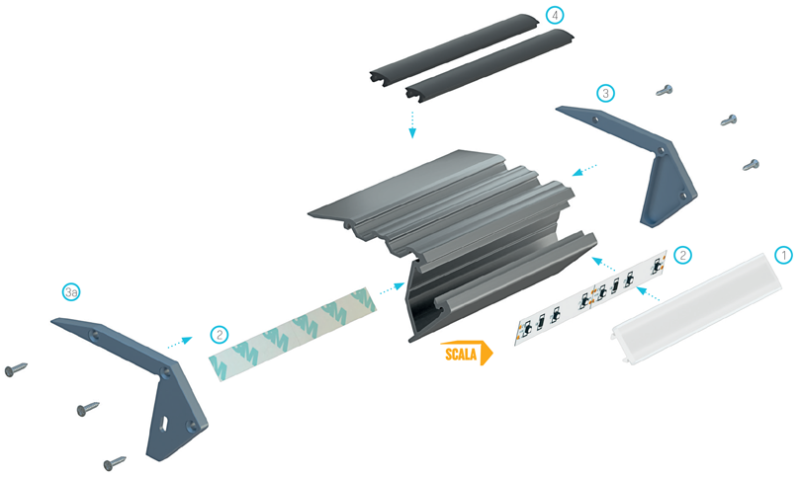 Profil schodowy LUMINES SCALA CZARNY anodowany 1m