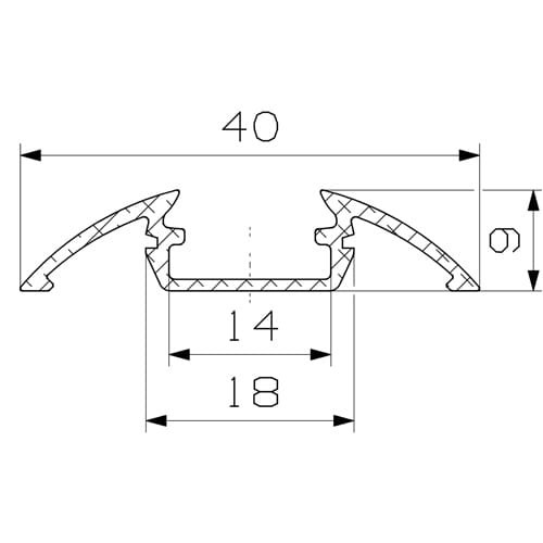 Profil aluminiowy ALU-LED P4 anodowany INOX 1m