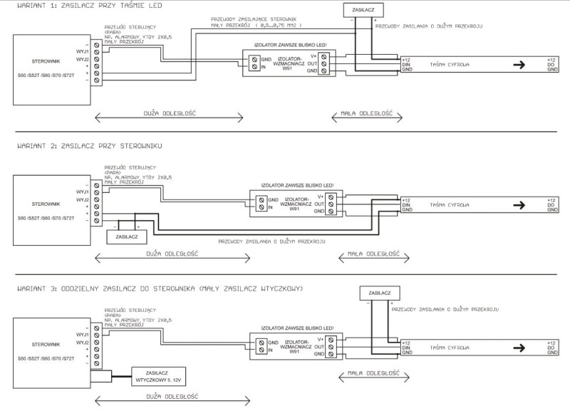 Izolator wzmacniacz ELEGANT W91 MAGIC taśmy cyfrowej LED