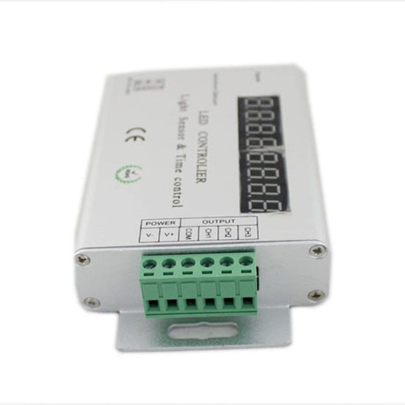 Programowalny Sterownik LED mono inteligentny czujnik światła - zegar - pilot 12V 12A