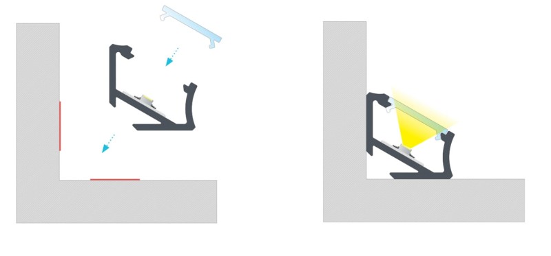 LUMINES typ H KĄTOWY 30°/60° anodowany
