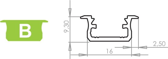 Profil aluminiowy LUMINES typ B surowy 1m