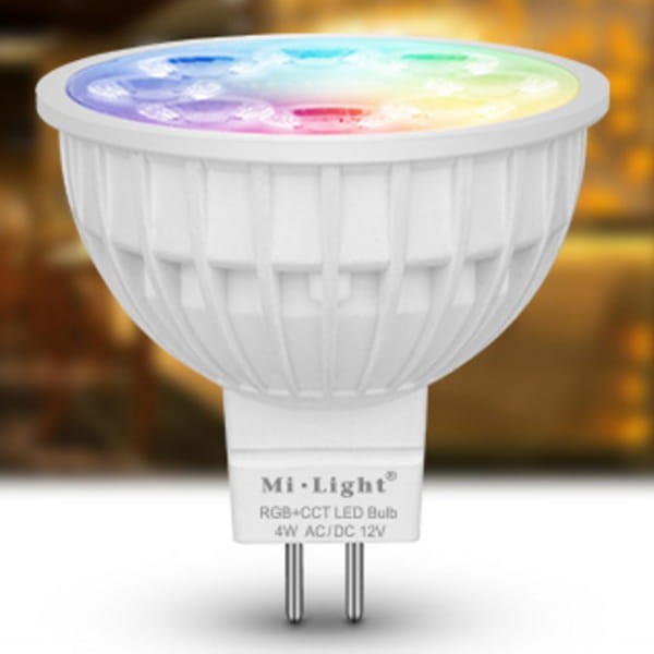 Milight 4W RGB+CCT MR16 żarówka LED WiFi Spotlight FUT104
