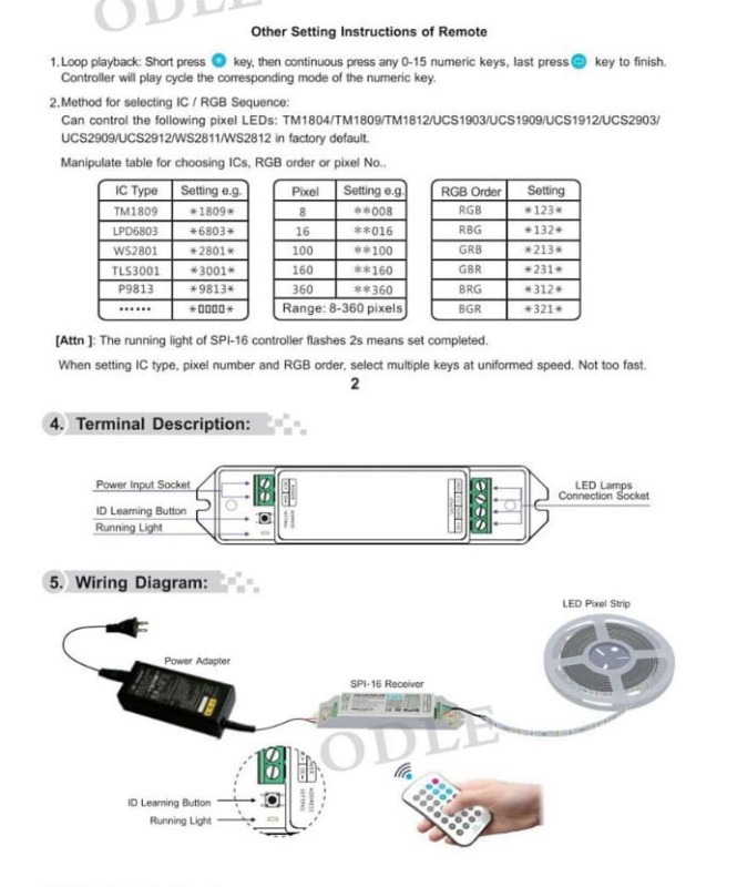 Sterownik Magic RGB WS2811 RF radiowy 10A