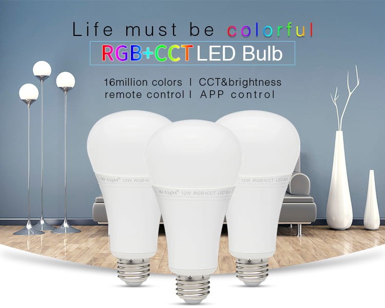 Milight 12W RGB+CCT E27 żarówka LED WiFi FUT105 