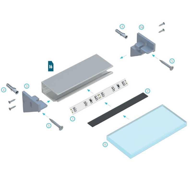 Profil aluminiowy LUMINES I6 szybowy anodowany 1m