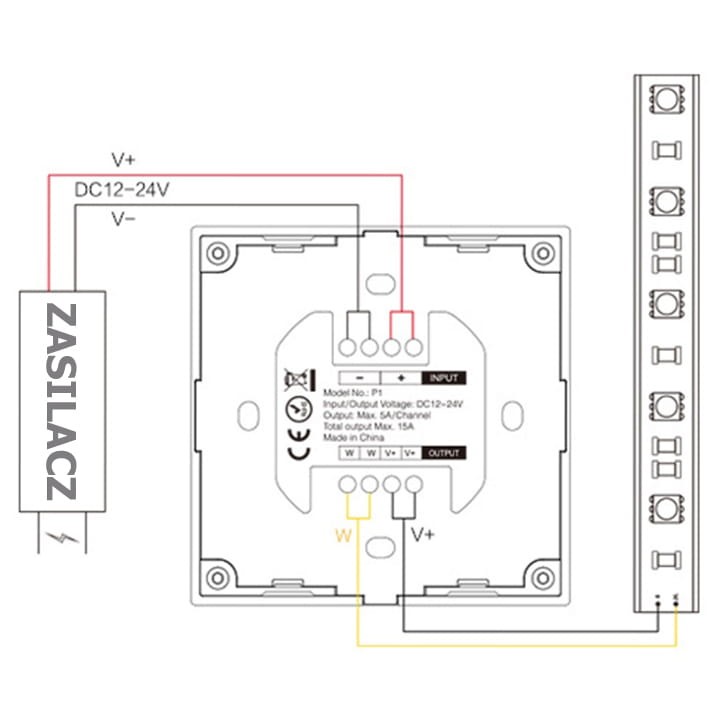 Milight Sterownik naścienny MONO 15A
