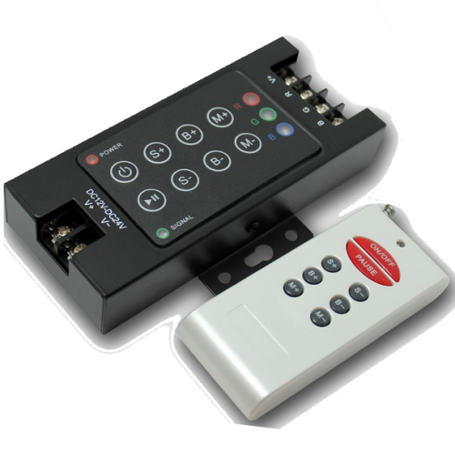 Sterownik RGB RF - radiowy - panel + pilot - 12V 30A 360W